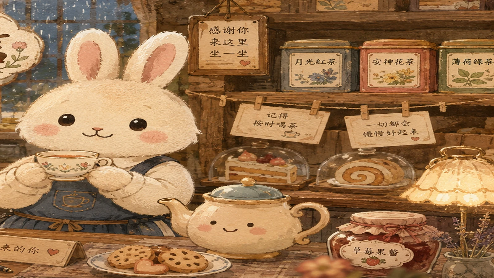 温暖的雨夜茶屋