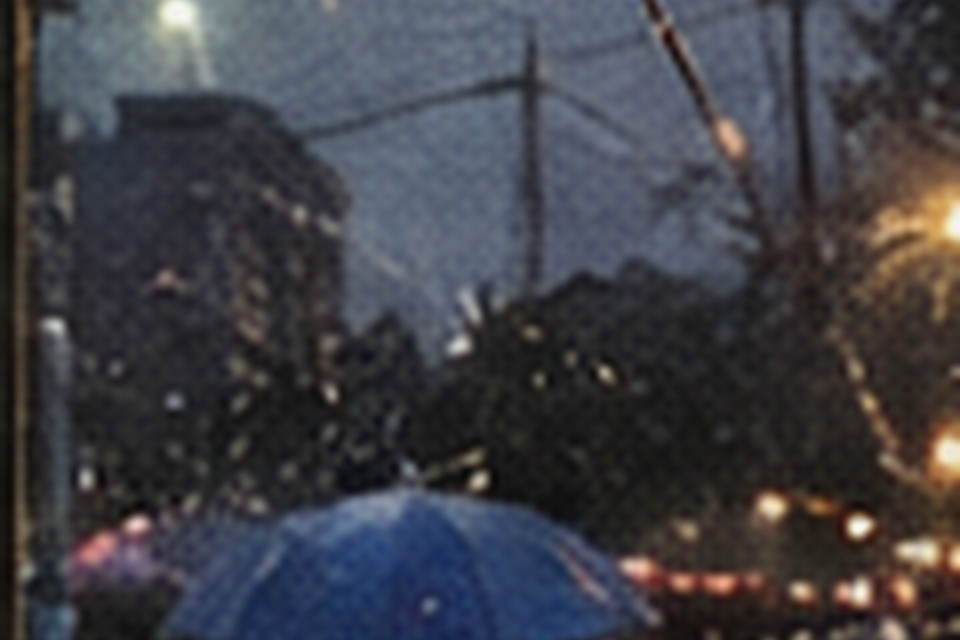 年份未填的雨伞街景
