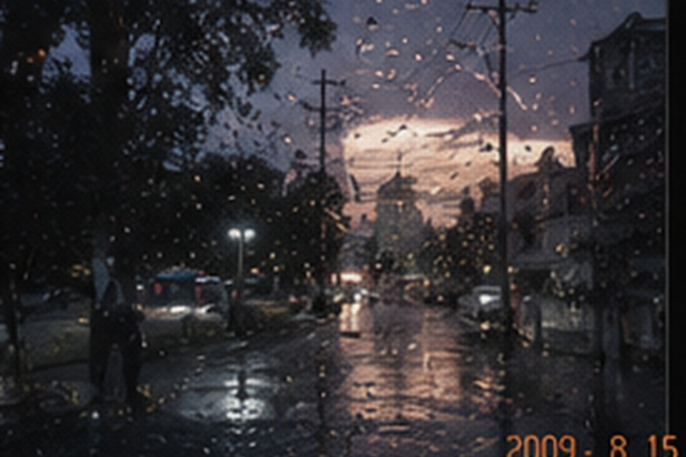 雨后县城道路资料照片